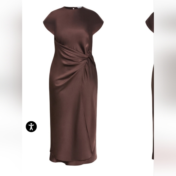 CITY CITY Knot Satin Dress - Truffle - Picture 2 of 5